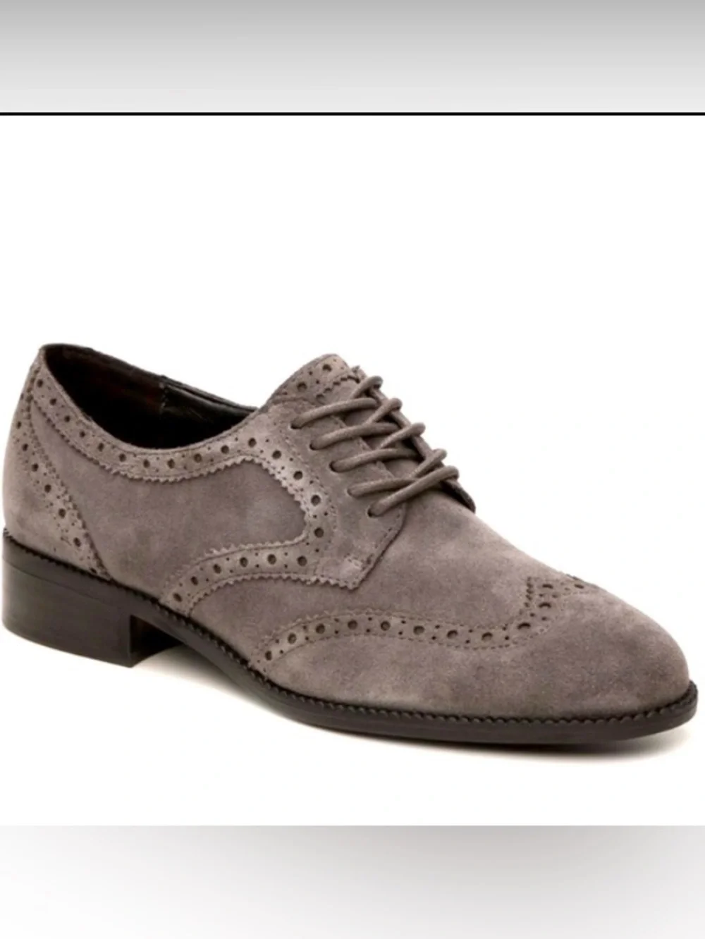 Marc Fisher Kathie Gray Suede Leather Wingtip Oxfords Lace Up Shoes Size 8M